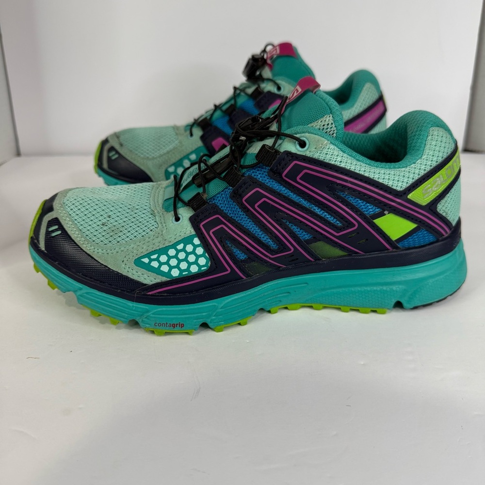 Salomon Women's Athletic Shoes - Teal, Purple, and Lime